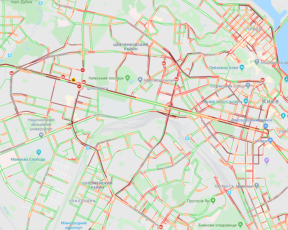 У Києві утворилися численні затори